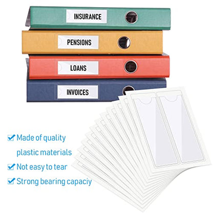 Chinco 30 Pack Self-Adhesive Index Card Pockets with Top Open for Loading - Ideal Index Card Holder for Organizing and Protecting - Crystal Clear Plastic (1.2 x 3.35 Inches) - size: 1.2 x 3.35 Inches