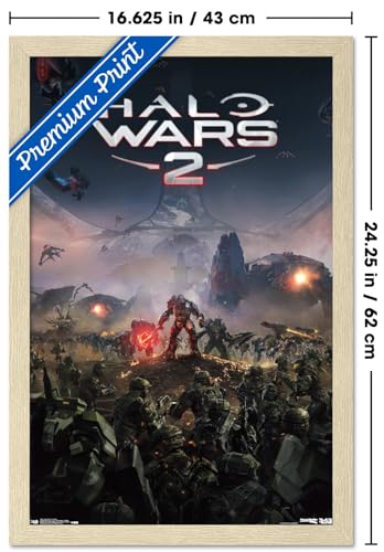 Halo: Halo Wars 2 - Key Art Wall Poster, 22.4L" x 14.7W", Blonde Framed Version - color: Blonde Framed Version, size: 22.4"L x 14.7"W