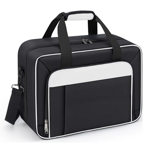 GDNasist Carrying Case Fit for PS5, Travel Thickened Protective Bag Compatible with Playstation 5 Console, Headset, PS5 Controller, Game Discs, and Gaming Accessories, White - color: White