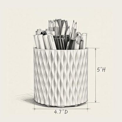 Lebenrich Aesthetic Black Pen Holder for Desk, Rotating Plastic Desk Pencil Holder Organizer for Home School Office - color: Black