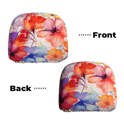 2PCS Headrest Covers for Cars Pink Flowers Print Detachable Head Rest Cover for Women - color: Beautiful Flowers Pink