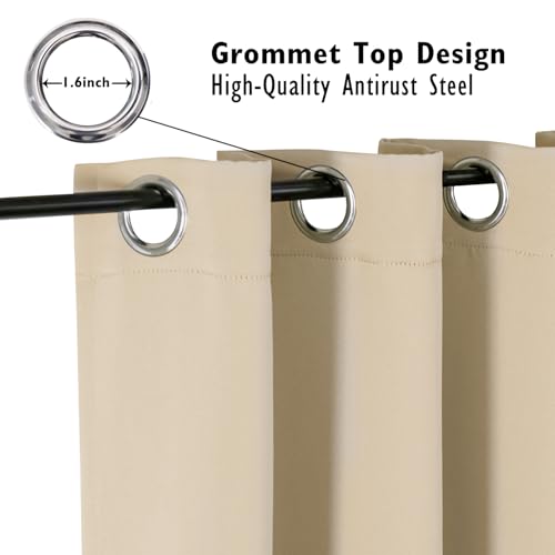 ChrisDowa Small Window Curtains 40 inches Long for Bedroom - Grommet Short Thermal Insulated Room Darkening Curtains for Kitchen (2 Panels, Biscotti Beige, 29 x 40 Inch) - color: Biscotti, size: 29"W x 40"L (Pack of 2)