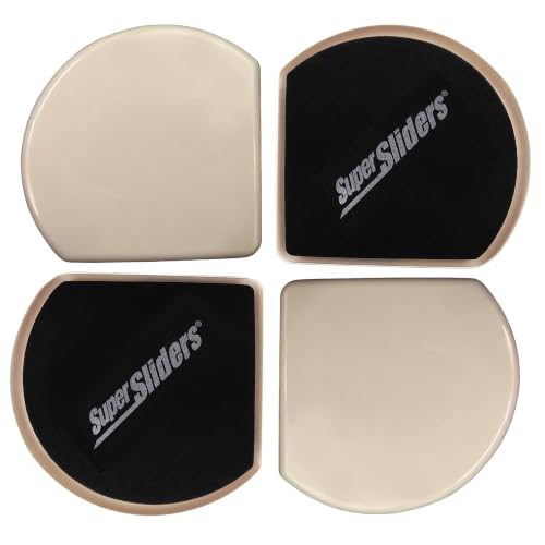 Super Sliders 7" Slide & Hide Corner Reusable Furniture Sliders for Carpet, Anti-Slip Protective Furniture Moving Pads for Beds, Sofas, Dressers, Set of 4, Beige - size: 7 Inch, style: For Carpet