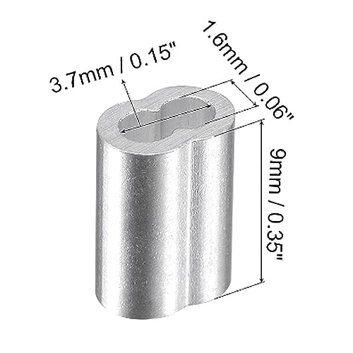 200 Pcs Aluminum Crimping Loop Sleeve 1/16",Cable Crimp Ferrules for Wire Rope and Cable (1/16" (1.5mm)-200pcs) - style: 1/16" (1.5mm)-200pcs