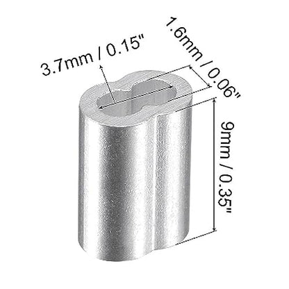200 Pcs Aluminum Crimping Loop Sleeve 1/16",Cable Crimp Ferrules for Wire Rope and Cable (1/16" (1.5mm)-200pcs) - style: 1/16" (1.5mm)-200pcs