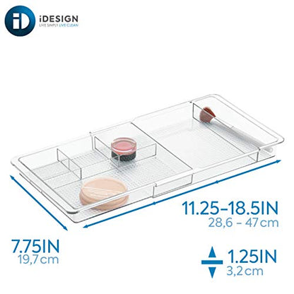 iDesign Expandable Vanity Drawer Organizer, The Clarity Collection – 11.25” to 18.5”, Clear (Pack of 6) - color: Clear, size: Extends up to 18.5 Inches (Pack of 6)