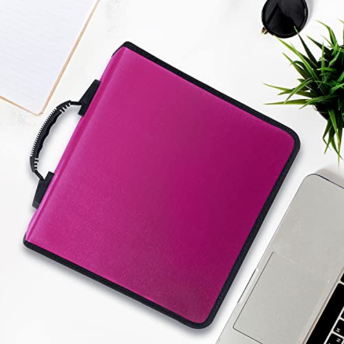 Siveit CD/DVD Case Wallet Storage Holder - 400 Capacity Disc Case Booklet Album Box (Black, Rose) - color: Rose, size: Black binder