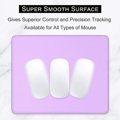 Hsurbtra Mouse Pad, Premium-Textured Square Mousepad 10.2 x 8.3 Inch, Stitched Edge Anti-Slip Waterproof Rubber Pretty Cute Computer Mat for Office Gaming Laptop Women Kids Vanilla Purple - color: Vanilla Purple, size: Square Mousepad (10.2" x 8.3")