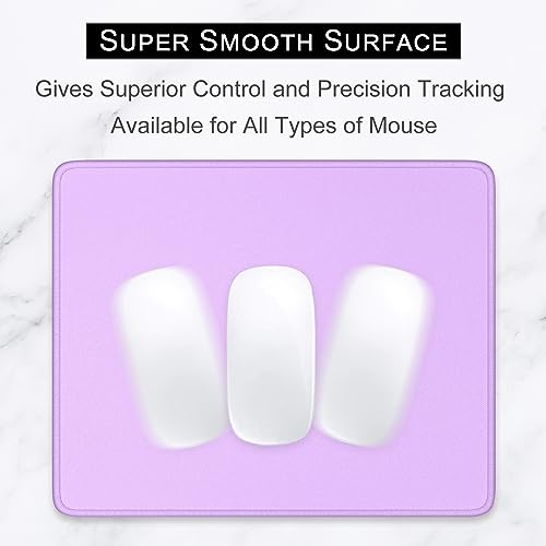 Hsurbtra Mouse Pad, Premium-Textured Square Mousepad 10.2 x 8.3 Inch, Stitched Edge Anti-Slip Waterproof Rubber Pretty Cute Computer Mat for Office Gaming Laptop Women Kids Vanilla Purple - color: Vanilla Purple, size: Square Mousepad (10.2" x 8.3")