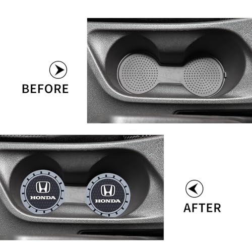 Car Cup Coaster, 2PCS Universal Non-Slip Cup Holders, Compatible with Honda Series Car Cup Holder Coasters，Car Drink Coaster Holder Accessory, Black - color: H11 Black