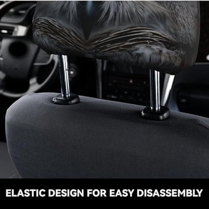 Dujiea 2 Pack Owl Car Headrest Covers, Universal Soft Car Seat Head Rest Cover Protector, Vehicle Accessories Fabric Headrest Cover for Cars Vans Trucks - color: Owl