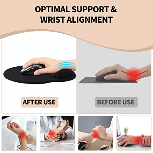 eulps Mouse Pad with Wrist Rest, Comfortable Computer Mousepad with Gel Wrist Support Smooth Surface and Non-Slip PU Base for Pain Relief, Laptop, Office & Home (Leafy Lushness) - color: Leafy Lushness