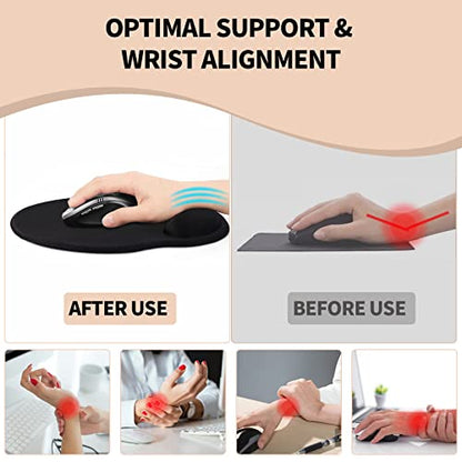 eulps Mouse Pad with Wrist Rest, Comfortable Computer Mousepad with Gel Wrist Support Smooth Surface and Non-Slip PU Base for Pain Relief, Laptop, Office & Home (Leafy Lushness) - color: Leafy Lushness