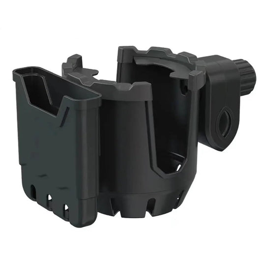 Universal, Stroller, Sturdy, Cup and Cell Phone Holder, All Black, 2-in-1, for Carriages, Walker, Wheelchairs, Rollator, Scooters & Bike Phone & Cupholder Organizer - Easy to Install