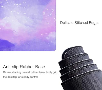 Large Gaming Mouse Pad with Stitched Edges, Cute Stellar in Watercolor Desk Mat, Extended XL Keyboard Pad, Non-Slip Rubber Base Desk Pad for Keyboard and Mouse, 31.5X11.8 inch - color: Cute Stellar in Watercolor