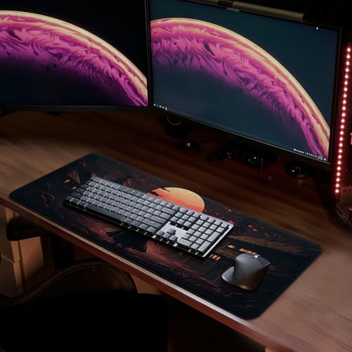 MAY FLOWER Gaming Mouse pad, Large Laptop Mousepad, Full Keyboard Mat, Long Computer Mouse Mat for Home and Office, Anti-Slip Rubber Base, 31.5 x 11.8 Inches (Samurai) - color: Samurai