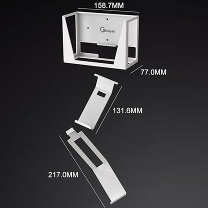 Wall Mount for Xbox Series S - All Metal Vertical Hanging On Wall Near or Behind TV Left/Right, Wall Mount Kit with Detachable Controller Holder - color: White