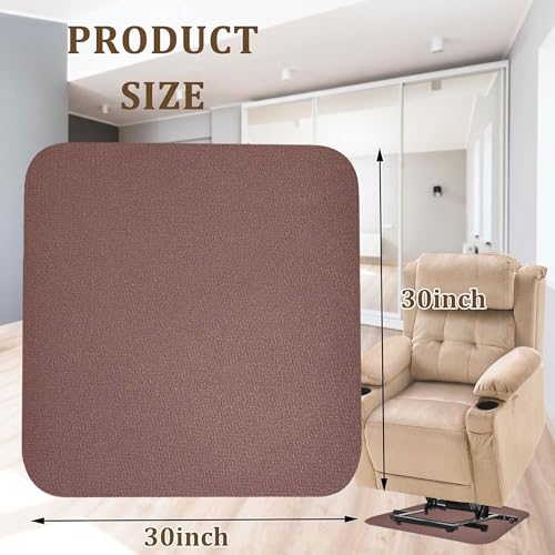 Recliner Pads for Hardwood Floors, Under Recliner Mat Floor Protectors Furniture Pads to Keep Furniture from Sliding Swivel Chairs Recliner mats for Hardwood Floors Non Slip Furniture Pads - size: Sq-Brown-30"x30"