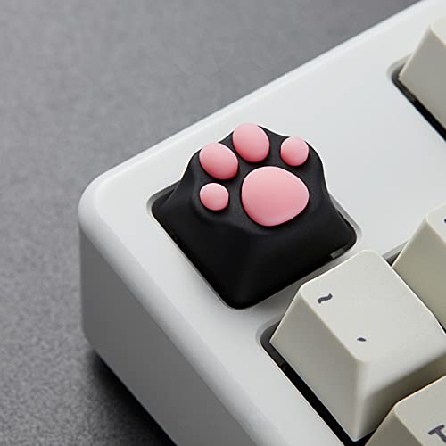 ZOMOPLUS Cute Keycaps,Novelty Cat-Claws Keycap 3D Model OEM Profile Keyboard Keycaps Squishy-Paws Custom Key Caps for Cherry MX Switches Mechanical Gaming Keyboard Catpaw ESC-Key Keycap(Black1pcs) - color: Black-1pcs