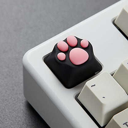 ZOMOPLUS Cute Keycaps,Novelty Cat-Claws Keycap 3D Model OEM Profile Keyboard Keycaps Squishy-Paws Custom Key Caps for Cherry MX Switches Mechanical Gaming Keyboard Catpaw ESC-Key Keycap(Black1pcs) - color: Black-1pcs