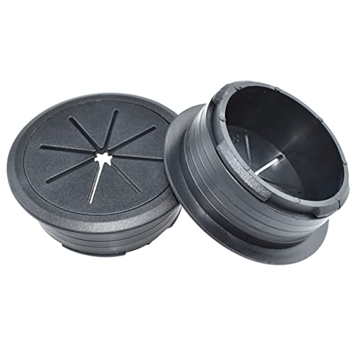 Aifeier ET 2PCS Desk Grommet 2 Inch/50mm Rubber Cable Wire Grommet Cable Hole Cover for Managing and Hiding Office PC Desk Cable Cord (Black) - size: Detachable 2 Inch/50mm(Black)