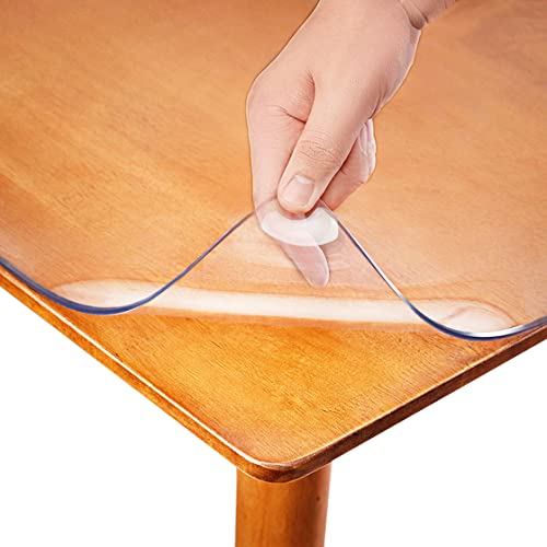 Dining Room Table Clear Plastic Desk Protector PVC Tablecloth Office Desk Blotter Pad Mat Table Top Protection Cover Wooden Furniture Coffee End Side Dinner Kitchen Table Easy Clean 20x60 - size: 20" x 60" (Rectangular)