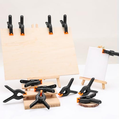 20 Pack 4.5 inch Plastic Spring Clamps, Black Heavy Duty Clips, Backdrop Clips, Woodworking Clamps, Plastic Clamps for Crafts, Backdrop Stand, Woodworking, Photography - size: 4.5in-20P