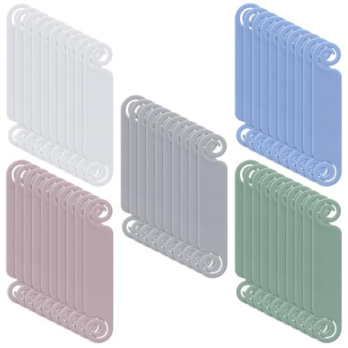 Honoson 50 Pieces Cable Tags Cable Management Labels Multicolor Labels Cord Identification Tags for USB Computer Phone Charger (Subtle Colors) - color: Subtle Colors