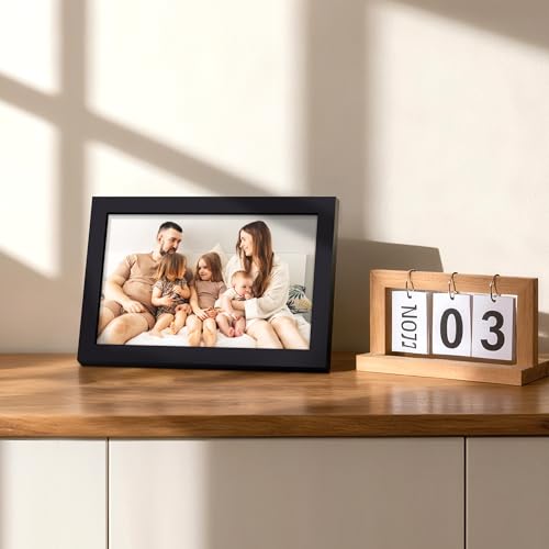 upsimples 5.5x8.5 Picture Frame, Display Pictures 3.5x5 with Mat or 5.5x8.5 Without, Wall Hanging Photo Frame, Black, 1 Pack - color: Black, size: 5.5x8.5