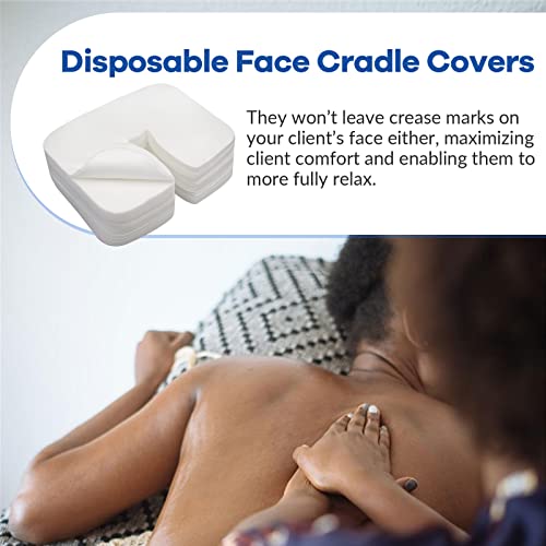 300 Count Disposable Face Cradle Covers, Medical-Grade, Ultra Soft, Luxurious, Non-Sticking Massage Face Covers, Headrest Covers for Massage Tables & Massage Chairs - color: 300