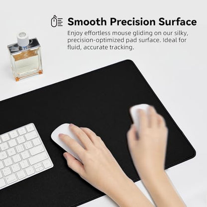 Reniteco Large Gaming Mouse Pad with Durable Stitched Edges, Non-Slip Rubber Base, Black Mousepad Mouse Mat Desk Pad for Home Office Gaming, 35.4''x11.8''x0.12'', Black - color: Black, size: 35.4''x11.8''x0.12"