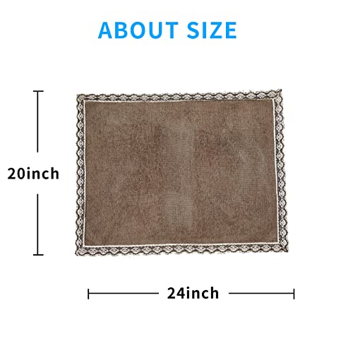 MINJIATEX Couch arm Covers,Non-Slip lace Sofa arm Covers Set of 2 Washable Sofa armrests Covers for Living Room Recliner Chair arm Cover Protectors for Leather Sofa armrest slipcover (HZW-Brown) - color: Brown