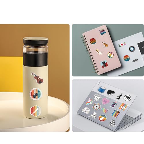 108PCS Orchestral Music Stickers, Vinyl Music Stickers for Water Bottle Laptop Luggage Guitar Gifts for Adult Youth Teacher Students - style: Orchestral Music Stickers