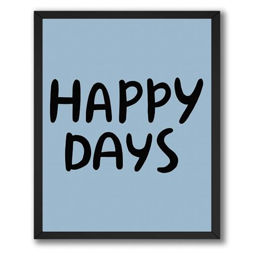 InkFlow Posters Happy Days Poster - Bold Typography Art Print - Modern Graphic Wall Art for Living Room, Bedroom, Playroom - Fun Positive Decor - 18x24 Unframed Canvas Print - color: Style-03, size: 18"L x 24"W