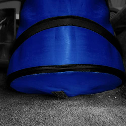 FH Group Automotive Waterproof Portable Collapsible Small Trash Can Garbage Container fits Most Cars,Polyethylene, SUVs, and Trucks Blue - color: Blue, style: Small