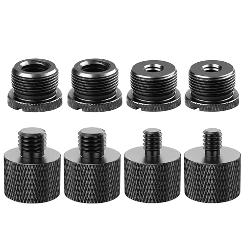 IXTECH Mic Stand Adapter Set 8 pieces Metal Microphone Stand Screw Thread Adapter 5/8 Female to 3/8 Male 3/8 Female to 5/8 Male 5/8 Female to 1/4 Male 1/4 Female to 5/8 Male Tripod Adapter - color: 7 ADAPTER