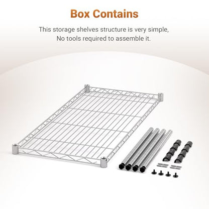 Simple Deluxe Heavy Duty 1-Shelf Shelving, Adjustable Storage Units, Steel Organizer Wire Rack, 29.92" W x 13.78" D x 14.96" H, Chrome,2-Pack - size: 1-Tier Wider, 29.92"W x 13.78"D x 14.96"H, style: 2 Pack