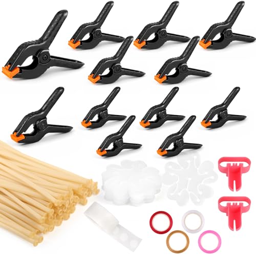 12 Pack Balloon Arch Clips (6x 3.8-in & 6x 4.5-in) Heavy Duty Clips, 100pcs Clear 260 Long Balloons and Multiple Accessories, Balloon Arch Set for Framed Backdrop Decorations Parties Photography DIY - size: black