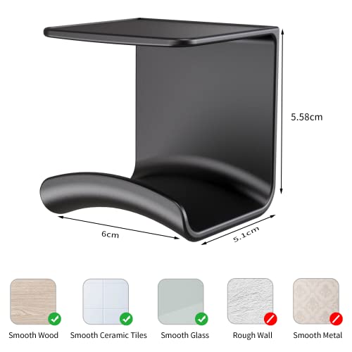 HomeMount Under Desk Headphone Hook - Adhesive Gaming Headphone Stand Hanger, Table Mount for Most Headphones (Black) - color: Black