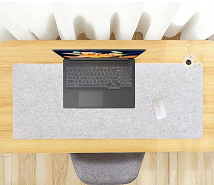 DAWNTREES Felt Desk Pad,Large Keyboard Mat,Wool Desk Mat,Extra Large Felt Mouse Pad for Computers,Laptops, Offices and Homes. (Light Gray) - color: Light Gray