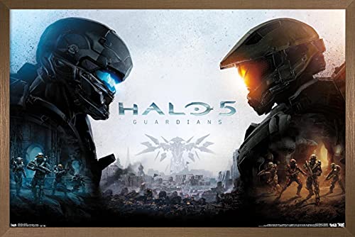Trends International Halo 5 - Key Art Wall Poster, 34L x 22.4W, Bronze Framed Version - color: Bronze Framed Version, size: 34"L x 22.4"W