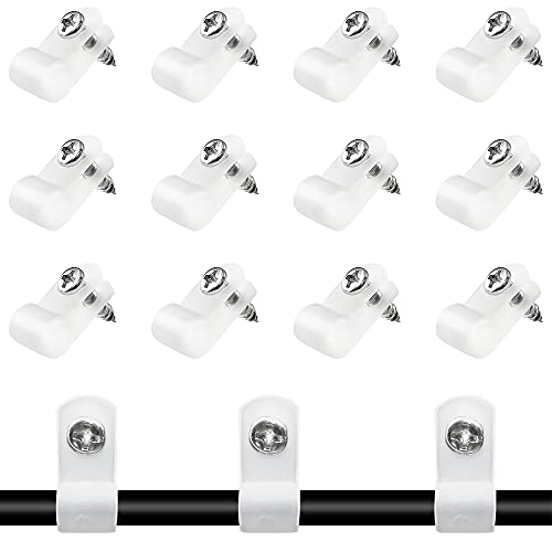 100 Pcs 1/2 Inch R-Type Clip Clamp, Nylon P-Type Mounting Clips, Cable Clip Wire Clamp for Wire Management, Stainless Steel Screws Included - color: 100 Pcs White, size: 1/2