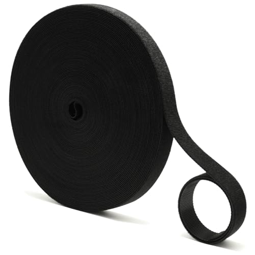 60ft x 1/2 Inch Hook and Loop Straps Double Sided Roll, Fastening Reusable Cable Ties Self Gripping, Adjustable Cord Straps Cable Management Tape for Home, Office, Wire Bundling
