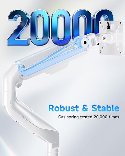 BIZUM Heavy Aluminum Monitor Stand 17 to 43 Inch Monitor Arm, Adjustable-Monitor Mount up to 33lbs with Clamp and Grommet Base, VESA 75x75/100x100mm White - color: White