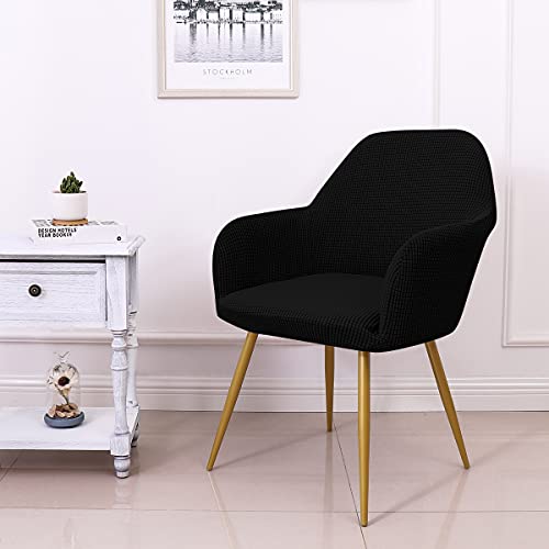 Yonus Dining Room Chair Slipcovers Accent Chair Covers Armchair Covers Removable Chair Protector Cover Dining Chair Covers for Living Room (2, Black) - color: Black, size: 2