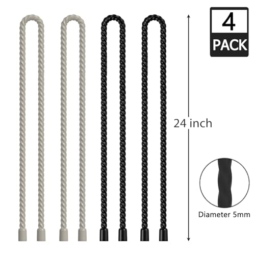 4PCS Silicone Cable Ties 24 Inch Reusable Twist Ties Steel-Core Cable Tie Straps Organizer All Purpose Bendable Cord Tie for Indoor Outdoor Bundling Holding Securing and Wrapping (Black White) - color: Black & White, size: 24-Inch (4PCS)