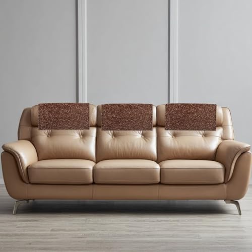 Brown Patterns Recliner Chair Covers for Headrest, Non Slip Head Rest Protector with Hook and Loop, Wear Resistant Sofa Head Protector, Well Fit Couch Slipcover, 2 Pack - color: Brown Patterns