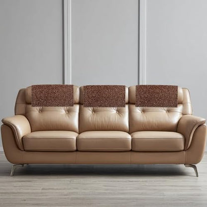 Brown Patterns Recliner Chair Covers for Headrest, Non Slip Head Rest Protector with Hook and Loop, Wear Resistant Sofa Head Protector, Well Fit Couch Slipcover, 2 Pack - color: Brown Patterns