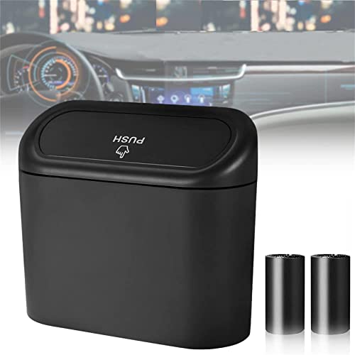 Car Trash Can with Lid, Mini Universal Vehicle Mini Leakproof Garbage Can Bin with 30pcs Trash Bags，Waterproof Car Bin for Front Back Seat Accessories for Auto Office Home(Black) - size: Car Trash Can - Black with 30 Trash Bags