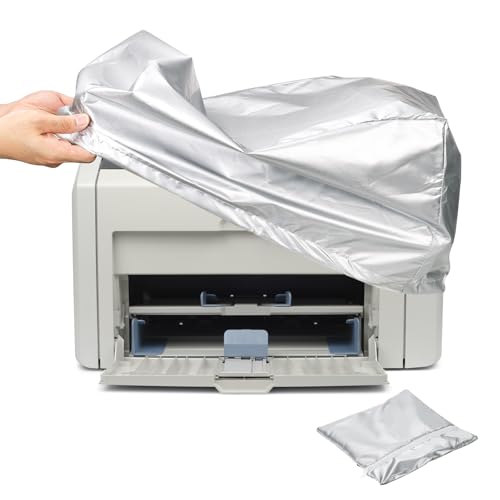 PATIKIL 16.93 Inch Printer Dust Cover Case, 1Pcs Water Proof Static Free Polyester Protective Covers Jacket for Various Printers or Copiers, Silver - color: Silver, size: 16.93 x 16.93 x 12.6 inch